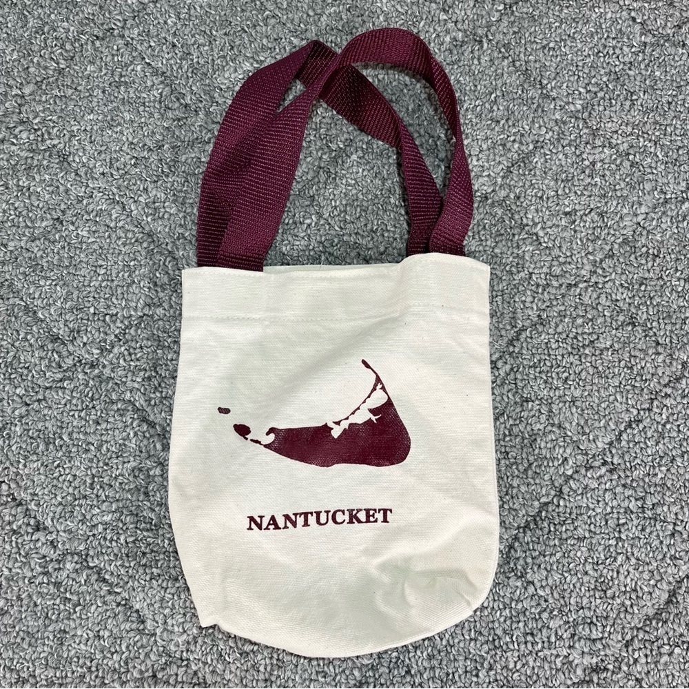 Vintage Nantucket Island Canvas Mini 8 Inch Tote Bag